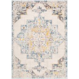 Livabliss Ankara - Vintage Blue Beige Traditional Boho Living Dining Bedroom Rug - Size: 200 cm diameter - thumbnail 2