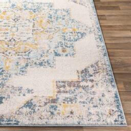 Livabliss Ankara - Vintage Blue Beige Traditional Boho Living Dining Bedroom Rug - Size: 200 cm diameter - thumbnail 5