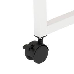 Levede Foldable Computer Desk Folding Table with Shelf Wheels for Small Space in Light Oak - thumbnail 6