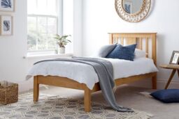 Time4sleep Malmo Oak Finish Wooden Bed Frame in Light Oak - Size: Single - thumbnail 2