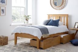 Time4sleep Malmo Oak Finish Wooden Bed Frame in Light Oak - Size: Single - thumbnail 5