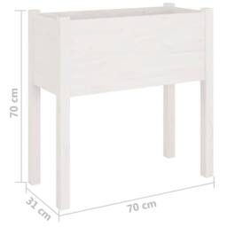 Berkfield Home Garden Planters 2 pcs White 70x31x70 cm Solid Pinewood - Size: 70 x 31 x 70 cm - thumbnail 9