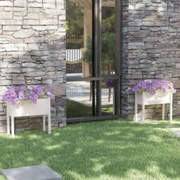 Berkfield Home Garden Planters 2 pcs White 70x31x70 cm Solid Pinewood - Size: 70 x 31 x 70 cm - thumbnail 2