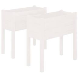 Berkfield Home Garden Planters 2 pcs White 70x31x70 cm Solid Pinewood - Size: 70 x 31 x 70 cm - thumbnail 3