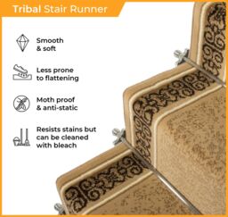 runrug Brown Tribal Stair Carpet Runner - Size: 60 cm x 720 cm - thumbnail 3