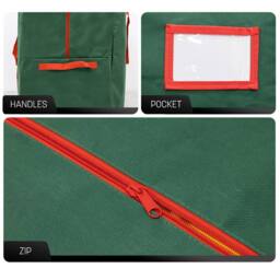 Keplin Christmas Tree Storage Bag - Foldable, Heavy Duty, 600D (9ft Tree Bag) in Green - Size: XL - thumbnail 3