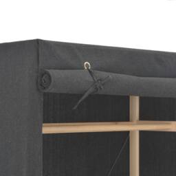 Berkfield Home Wardrobe Grey 79x40x170 cm Fabric - Size: 79 x 40 x 170 cm - thumbnail 4