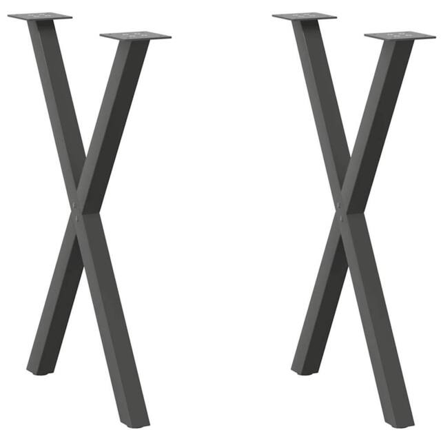 Berkfield Home Dining Table Legs X-Shaped 2 pcs Anthracite 50x(72-73) cm Steel - image 1