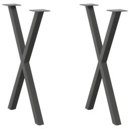 Berkfield Home Dining Table Legs X-Shaped 2 pcs Anthracite 50x(72-73) cm Steel - thumbnail 1