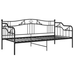 Berkfield Home Sofa Bed Frame Black Metal 90x200 cm - thumbnail 3