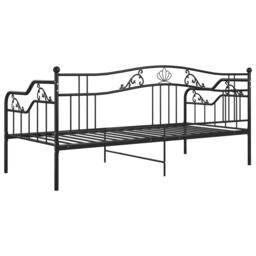 Berkfield Home Sofa Bed Frame Black Metal 90x200 cm - thumbnail 6
