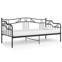 Berkfield Home Sofa Bed Frame Black Metal 90x200 cm - thumbnail 2