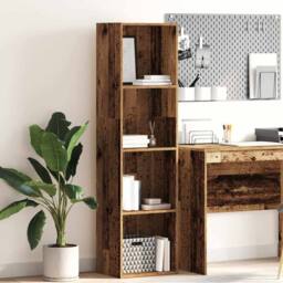 Berkfield Home Decorative Bookcase Old Wood 40x30x152 cm Engineered Wood in Brown - Size: 40 x 30 x 152 cm - thumbnail 2