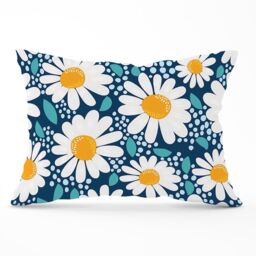 Warren Reed - Designer Camomile Flowers Cushions in Blue - Size: 60 cm x 60 cm - thumbnail 1