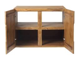 Vente-unique Wall-Hung Teak Bathroom Unit With Single Basin - 80 Cm - SAWAN in Light Oak - thumbnail 6