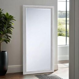 Yearn Mirrors Yearn Distressed White Framed Wall Mirror 166.5x75cm - Size: 166.5x75 cm - thumbnail 1