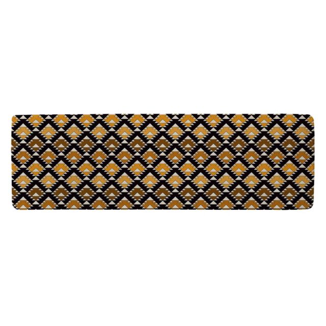 Benjamin Tate Design Repeated Triangles Geometric Background Runner Rug in Natural - Size: 67 cm x 230 cm - image 1