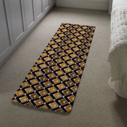 Benjamin Tate Design Repeated Triangles Geometric Background Runner Rug in Natural - Size: 67 cm x 230 cm - thumbnail 4
