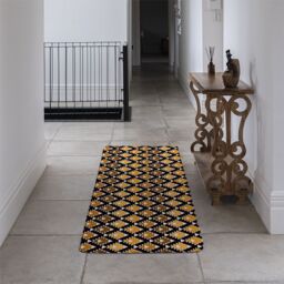 Benjamin Tate Design Repeated Triangles Geometric Background Runner Rug in Natural - Size: 67 cm x 230 cm - thumbnail 3