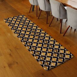 Benjamin Tate Design Repeated Triangles Geometric Background Runner Rug in Natural - Size: 67 cm x 230 cm - thumbnail 2