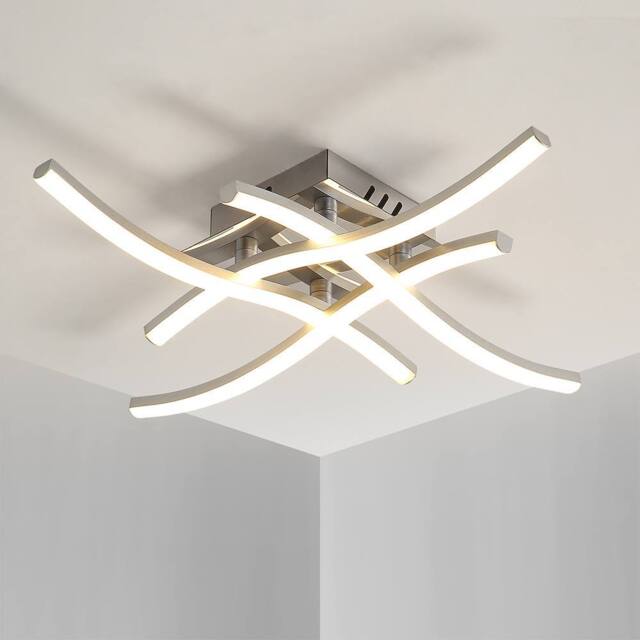 Pheashine Modern Wave Ceiling Light Silver Integrated LED 24W 4000K 45x45x8cm - Size: 45 x 45 x 8 cm - image 1