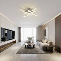 Pheashine Modern Wave Ceiling Light Silver Integrated LED 24W 4000K 45x45x8cm - Size: 45 x 45 x 8 cm - thumbnail 5