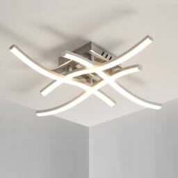 Pheashine Modern Wave Ceiling Light Silver Integrated LED 24W 4000K 45x45x8cm - Size: 45 x 45 x 8 cm - thumbnail 1