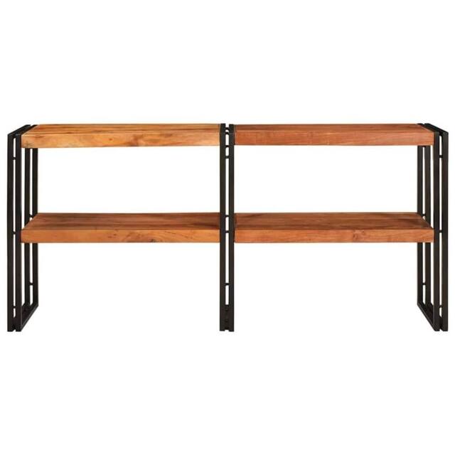 Berkfield Home Beautiful Console Table 160x33x75 cm Solid Rough Acacia in Brown - Size: 160 x 33 x 75 cm - image 1