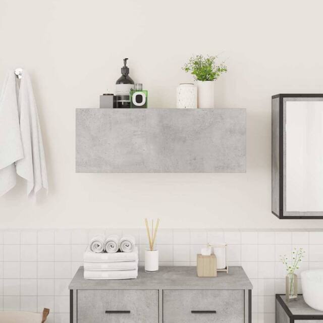 Berkfield Home Decorative Bathroom Wall Cabinet Concrete Grey 80x25x30 cm Engine - Size: 80 x 25 x 30 cm - image 1