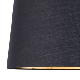 First Choice Lighting Tripod - Chrome Lamp with Black & Gold Fabric Shade in Silver - thumbnail 6