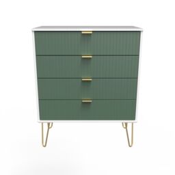 Ready Assembled 2 U Bexley 4 Drawer Chest (Ready Assembled) in Green