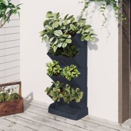 Berkfield Home Vertical Garden Plant Set 4 pcs Anthracite Polypropylene in Black