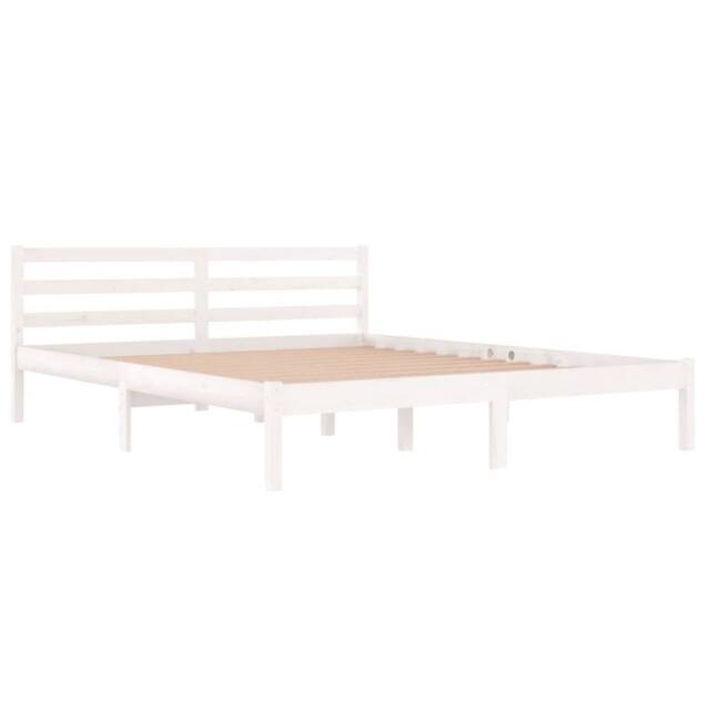 Berkfield Home Beautiful Day Bed Solid Wood Pine 160x200 cm King Size White - image 1