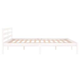 Berkfield Home Beautiful Day Bed Solid Wood Pine 160x200 cm King Size White - thumbnail 5