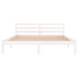 Berkfield Home Beautiful Day Bed Solid Wood Pine 160x200 cm King Size White - thumbnail 4