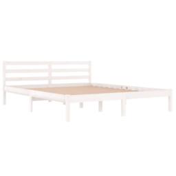 Berkfield Home Beautiful Day Bed Solid Wood Pine 160x200 cm King Size White - thumbnail 1