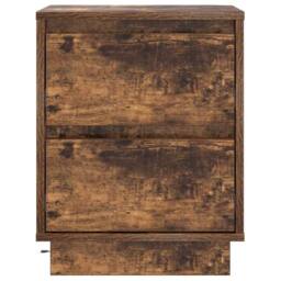 Berkfield Home Bedside Cabinets with LED Lights 2 pcs Smoked Oak 39x34.5x50 cm - thumbnail 8