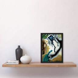 Artery8 Barnyard Fantasy Abstract Landscape Dove Framed Wall Art Print - Size: A4 - thumbnail 4