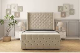 "Sloomy Luthor Plush Frame-Mattress - 50"" Upholstered Wingback Headboard in Cream - Size: Small Double" - thumbnail 1