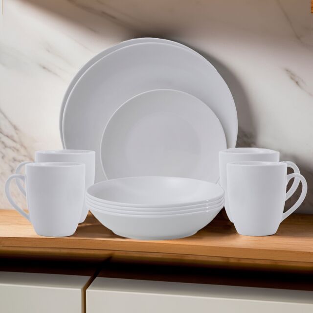 Orsina 16-Piece Dinner Set, Modern White Porcelain Dinner Set, 16 Piece White Dinner Set Ideal for Four Diners - image 1