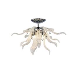 Netlighting Lily Ceiling 6 Light G9 Polished Chrome Sand Glass in Grey