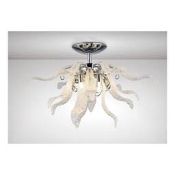 Netlighting Lily Ceiling 6 Light G9 Polished Chrome Sand Glass in Grey - thumbnail 2