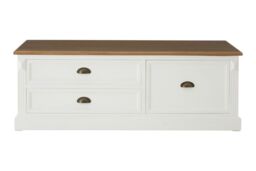 Orsina Durable Low Coffee Table, Wooden Top Decorative Coffee Table For Livingroom, Sturdy Modern Coffee Table in White - thumbnail 7