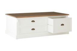 Orsina Durable Low Coffee Table, Wooden Top Decorative Coffee Table For Livingroom, Sturdy Modern Coffee Table in White - thumbnail 5