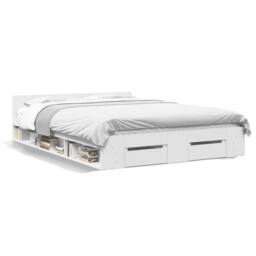 Berkfield Home Modern Bed Frame with Drawers without Mattress White 120x200 cm - Size: Small Double - thumbnail 3