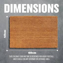 BARGAINS-GALORE Non Slip Outdoor Coco Door Mat Rubber Mats Coir Outdoor Home Welcome in Brown - thumbnail 3