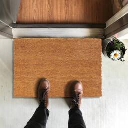 BARGAINS-GALORE Non Slip Outdoor Coco Door Mat Rubber Mats Coir Outdoor Home Welcome in Brown - thumbnail 2
