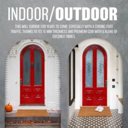 BARGAINS-GALORE Non Slip Outdoor Coco Door Mat Rubber Mats Coir Outdoor Home Welcome in Brown - thumbnail 5