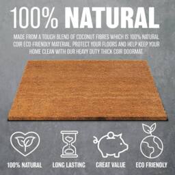 BARGAINS-GALORE Non Slip Outdoor Coco Door Mat Rubber Mats Coir Outdoor Home Welcome in Brown - thumbnail 7