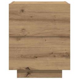 Berkfield Home Bedside Cabinet with LED Lights Artisan Oak 45x40x55 cm in Brown - Size: 45 x 40 x 55 cm - thumbnail 6